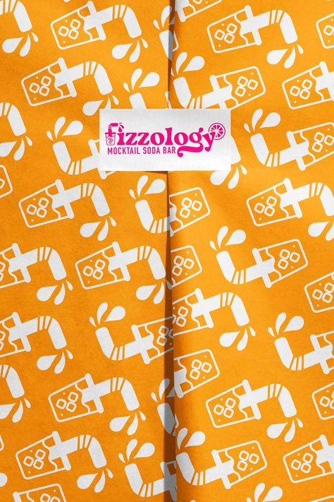 Brand Pattern for Fizzology Mocktail Soda Bar Mocktail Branding, Branding Pattern, Beverage Branding, Soda Bar, Soda Brands, Brand Pattern, Mocktails, Brand Identity, Branding