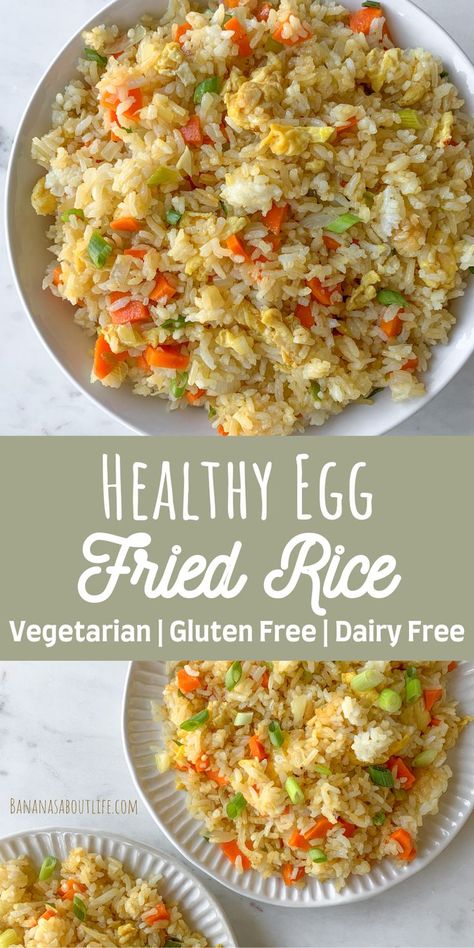 egg fried rice Dairy Free Rice Recipes, Gluten Free Dairy Free Recipes Breakfast, Gluten Free Rice Recipes, Gluten Free Dairy Free Recipes Dinner, Rice With Egg, Vegetarian Rice Recipes, Corn Free Recipes, Healthy Fried Rice, Healthy Rice Recipes