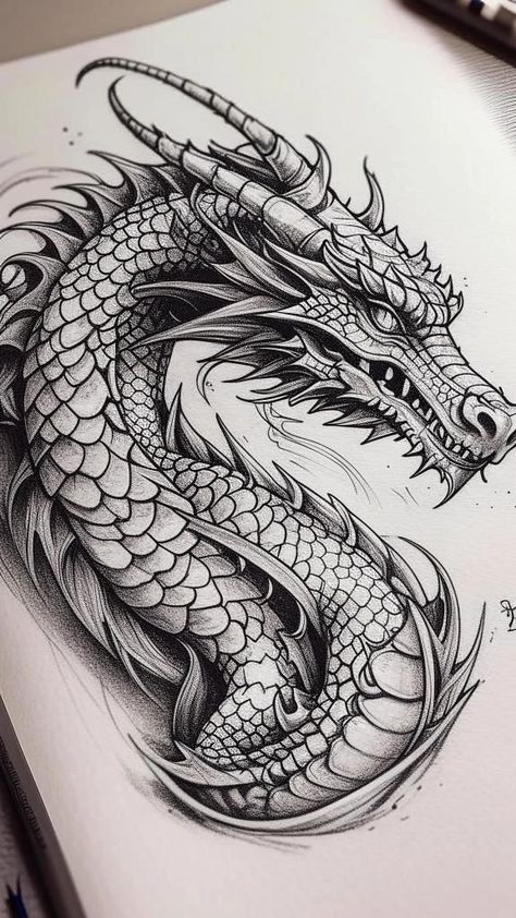 Dragon Flame Tattoo, Dragon Drawing Tattoo, Dragon Tattoo Game Of Thrones, Dragon Drawing Sketches, Realistic Dragon Drawing, Traditional Dragon Tattoo, Dragon Tattoo Outline, Dragon Draw, Dragon Tattoo Stencil