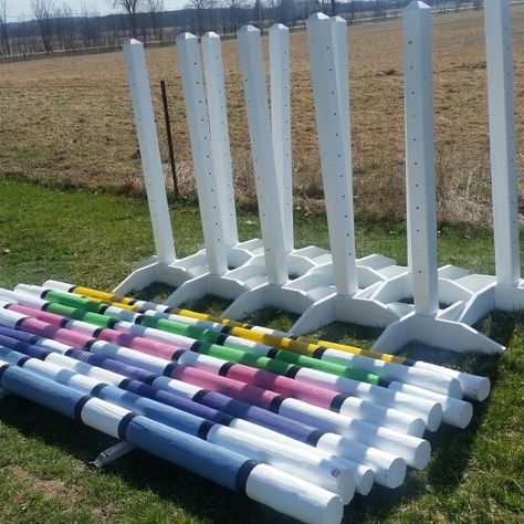 Diy Jumps, Horse Spring, Horse Obstacles, Cross Country Jumps, Pole Bending, Horse Jumps, Horse Exercises, Equestrian Aesthetic, Horse Diy