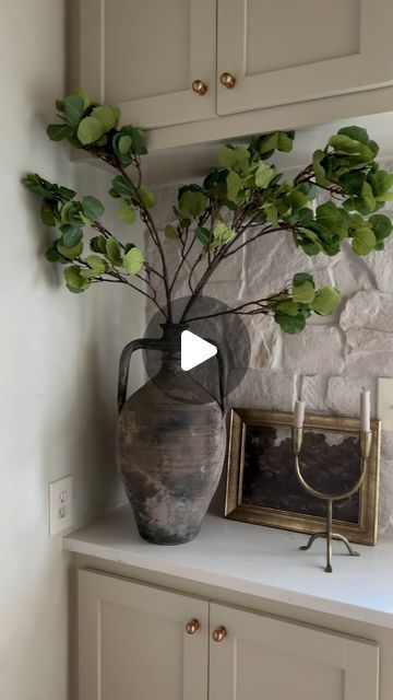 Kristina Evans on Instagram: "Do you love greenery but can’t keep plants alive? Or just want some realistic greenery stems? @afloral always has the best selection!! I have the Italian Rucus Spray (5) in my large pot & Aspen Tree Branch (3) in my countertop vase. Comment “stems” for a link! 
.
.
#fauxflowers #afloral #organicmodern #earthytones #modernhome #earthydecor #laundryroomdesign #stonework #modernorganic" Earthy Decor, Aspen Tree, Aspen Trees, Laundry Room Design, Large Pots, Stone Work, Tree Branch, Organic Modern, Faux Flowers