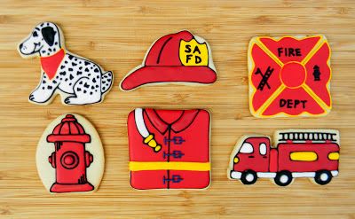 Fireman Sugar Cookies Firefighter Cookies, Firefighter Cookie, Firefighter Baby Showers, Corrections Officer, Embroidered Toilet Paper, Fireman Party, Firefighter Baby, Firefighter Birthday, One Smart Cookie