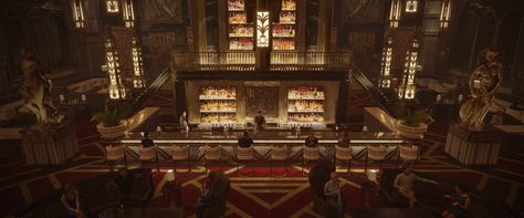 ArtStation - Atlas Bar, TJ Foo Bar Concept Art, Tranquility Base, Art Deco City, Music Lounge, Victorian Bar, Bar Concept, Art Deco Elements, Glamorous Interiors, Burning Desire