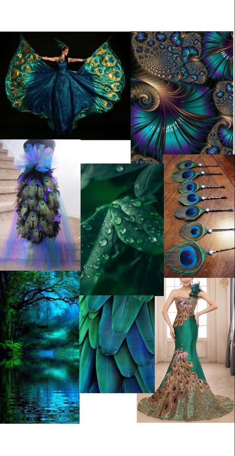 Peacock Inspiration Board, Themes For Portfolio Fashion Designing, Peacock Mood Board Fashion, Peacock Inspired Fashion, Theme Board Fashion Inspiration Ideas, Fashion Collection Themes Inspiration, Fashion Themes Inspiration Mood Boards, Fashion Show Themes Ideas Inspiration, Theme For Fashion Show Ideas