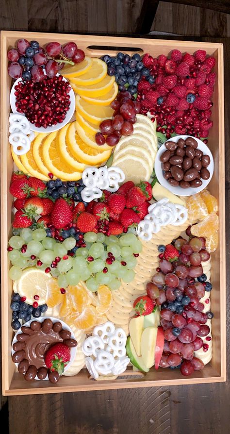 Fruit And Candy Board, Fruit Charcuterie Board With Flowers, Galentines Party Fruit Platter, Fruit Charcuterie Board Aesthetic, Fruit Board Wedding, Fruit And Sweets Charcuterie Board, Fruit Carcurie Board Ideas, Fruit And Veggie Charcuterie Board Ideas, Thanksgiving Fruit Board