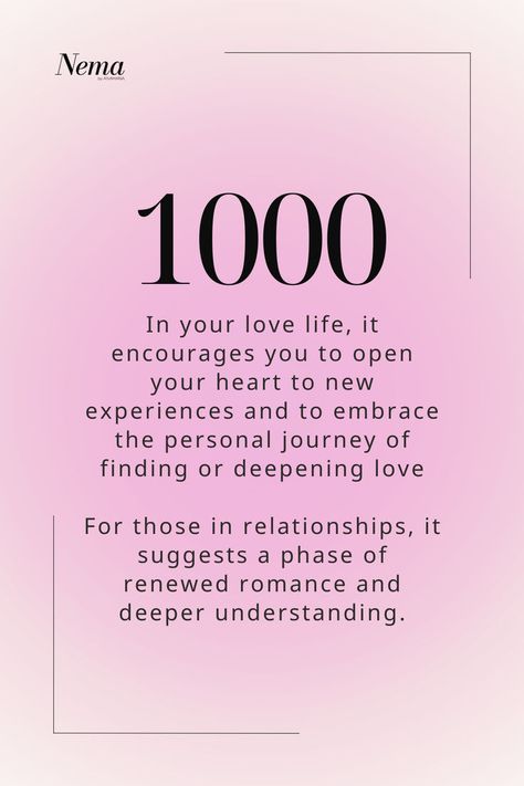 Angel Number 1000 is your sign to seek out deepening love! 1000 Angel Number Meaning, 1000 Angel Number, Master Number 11, Number Quotes, Numerology Calculation, Angel Number Meaning, Reflective Practice, Numerology Life Path, Life Path Number