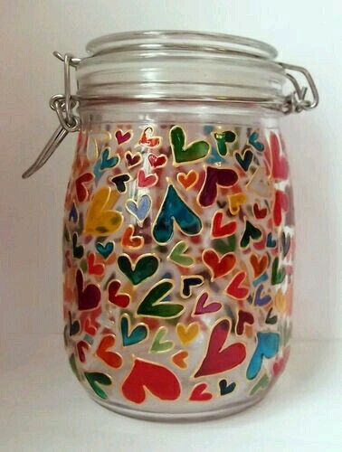 Painting Jars, Glass Painting Ideas, Crafts With Glass Jars, Painting Glass Jars, Glass Painting Patterns, Glass Painting Designs, Glass Bottle Diy, Diy Glass Bottle Crafts, Jar Art