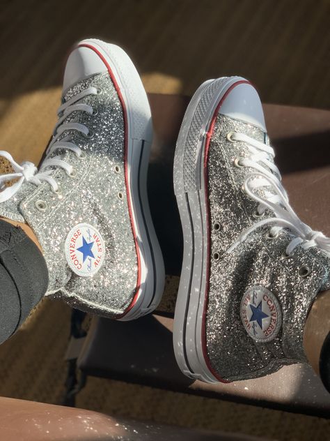 Converse X Chiara Ferragni Chucks #LimitedEdition #MyFavorite #Compliments #SparklyConverse Sparkle Converse Shoes, Sparkle Converse, Sparkly Converse, Converse High Top Sneaker, Converse Chuck Taylor High Top Sneaker, Converse Shoes, High Top Sneakers, Converse, Sparkle