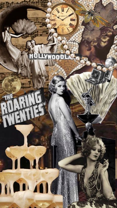 1920s Fashion Moodboard, Flappers Aesthetic, 30s Aesthetic Fashion, 1920s Collage, The Roaring 20s Aesthetic, 1920s Moodboard, Great Gatsby Wallpaper, Flapper Aesthetic, Roaring 20s Aesthetic