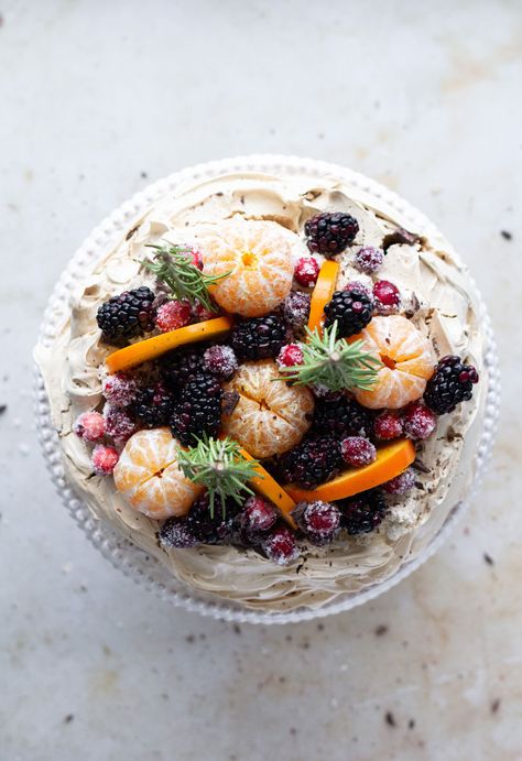 Festive Meringue with Winter Citrus — The Mother Cooker Winter Citrus Cake, How To Make Meringue, Citrus Desserts, Citrus Cake, Persimmon Fruit, Sweet Surrender, Rosemary Sprigs, Chai Spice, First Bite