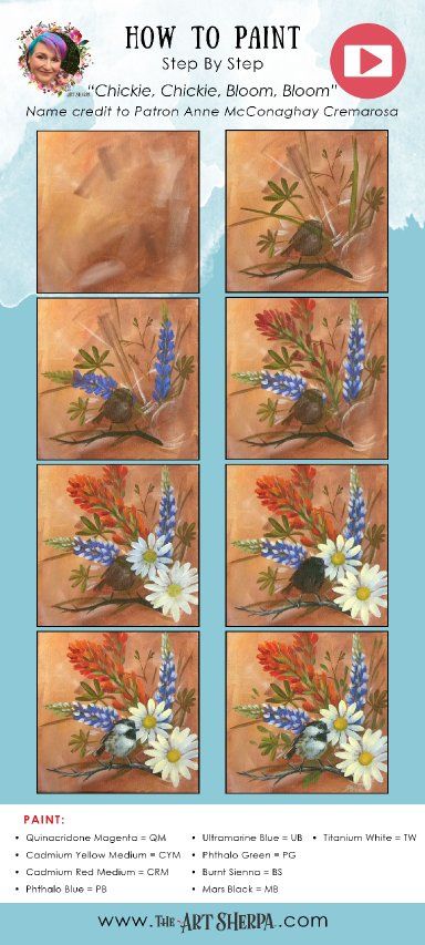 Bluebonnet Painting, Painting For Beginners Videos, Canvas Painting For Beginners, The Art Sherpa, Acrylic Tutorials, Colorful Paintings Acrylic, Painting Courses, Painting Easy, Painting For Beginners