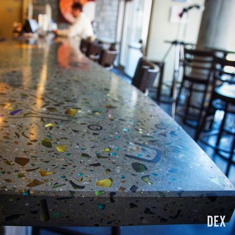 Oaxaca House, Concrete Bar Top, Kava Bar, Concrete Bar, Neon Cactus, Concrete Epoxy, Bar Tops, Man Cave Bar, Bar Top