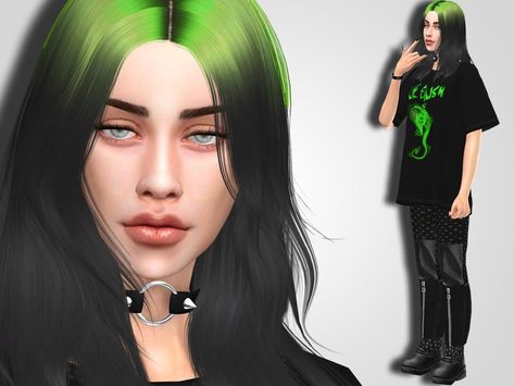 Sims 4 Billie Eilish, Sims 4 Celebrity, E Girl Hair, Sims 4 Toddler Clothes, The Sims 4 Cabelos, Sims 4 Anime, Intimo Calvin Klein, Pelo Sims, The Sims 4 Packs