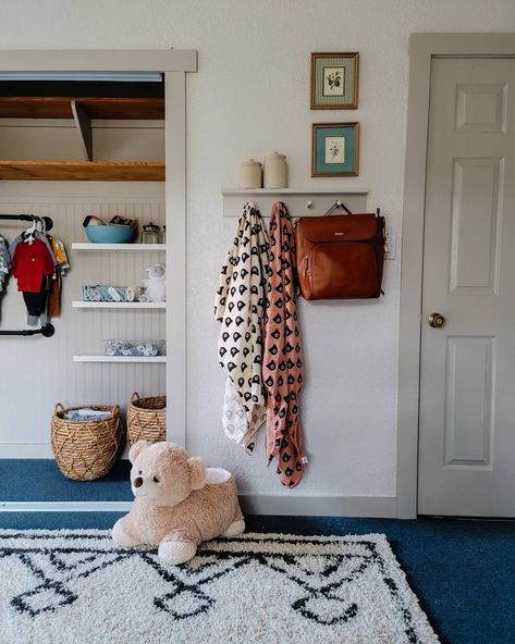 Beadboard Closets, Beadboard Walls Closet, Bead Board Coat Wall, Shelf With Beadboard, Bookcase With Beadboard Back, Bead Board Wall With Shelf, Easy Home Organization, Narrow Shelves, Open Closet