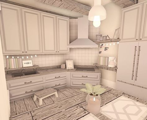 _bloxburg_builds__ on instagram Bloxburg Tiny Kitchen Ideas, Kitchen Ideas Roblox Bloxburg, Coffee Bar Bloxburg, Aesthetic Bloxburg Kitchen, Small Kitchen Ideas Bloxburg, Bloxburg Aesthetic, Aesthetic Bloxburg, Building Hacks, Blox Burg