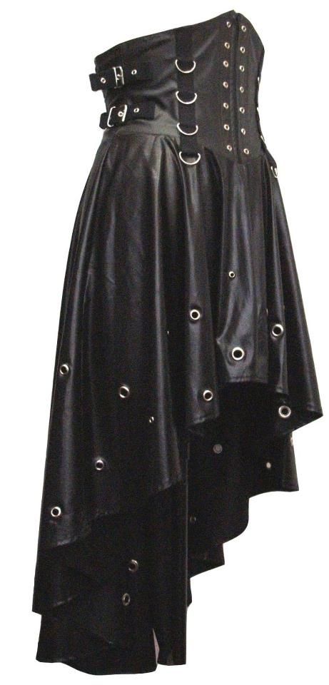 leather bodice tapered black industrial goth skirt Pvc Corset, Goth Skirt, Steampunk Victorian, Gothic Clothes, Gothic Steampunk, Mori Girl, Gothic Outfits, Goth Outfits, Gothic Style