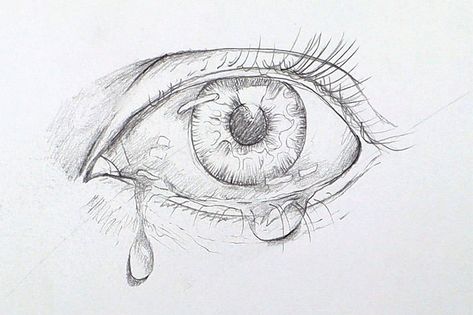 Tear Drop Drawing, Drawing Tears, Drop Drawing, How To Draw Tears, Crying Eyes, Realistic Eye Drawing, Tears In Eyes, Tree Drawings Pencil, Eye Sketch