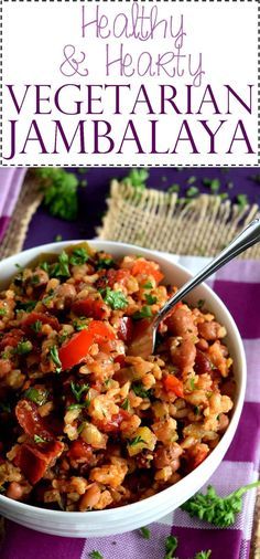 Vegetarian Jambalaya, Rice And Vegetables, Vegetarian Crockpot Recipes, Jambalaya Recipe, Vegetarian Dish, Vegetarian Crockpot, Lord Byron, Tasty Vegetarian Recipes, Vegetarian Dinners