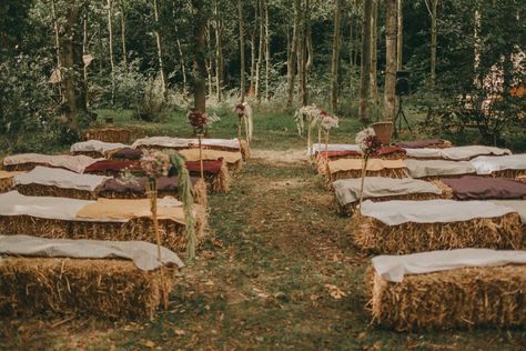 Hay Bales Wedding Seating, Hay Bale Wedding, Hay Bale Seating, Boho Outdoor Wedding, Festival Style Wedding, Kent Wedding Venues, Field Wedding, Kent Wedding, Festival Inspiration