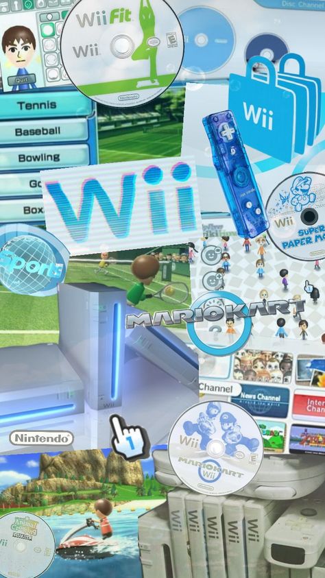 entry entry @melissac1590 's video games comp :) #compentry #wii #nintendo #nostalgia #frutigeraero Nintendo Nostalgia, 00s Nostalgia, Wii Sports, Frutiger Aero, 2000s Nostalgia, Horror Themes, Dreamcore Weirdcore, Retro Futuristic, Retro Futurism