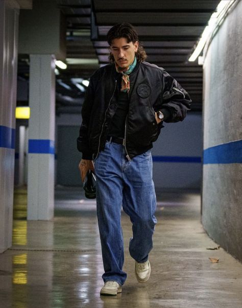 Hector Bellerin Outfit, Nike Classic Cortez Outfit, Hector Bellerin Style, Mens Party Outfit Night, Bellerin Style, Nike Cortez Outfit Men, Hector Bellerin, Cold Fashion, Football Jackets