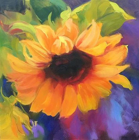 Nancy Medina, Violet Sky, Flower Artists, 강아지 그림, Art Painting Gallery, Flower Paintings, Sunflower Art, 수채화 그림, Sunflower Painting