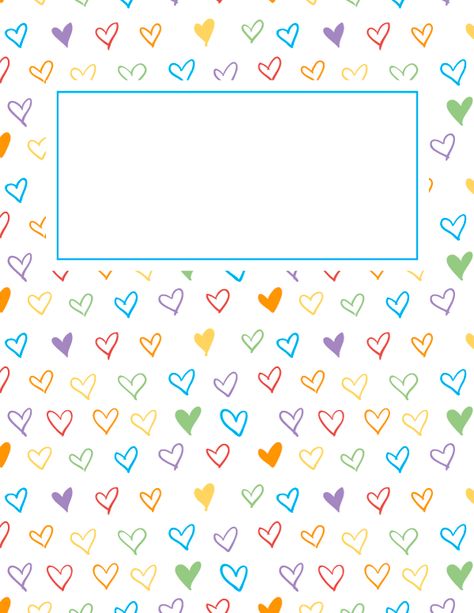 Free printable rainbow heart binder cover template. Download the cover in JPG or PDF format at http://bindercovers.net/download/rainbow-heart-binder-cover/ Blue Binder, Cute Binder Covers, School Binder Covers, Binder Cover Templates, Binder Covers Printable, Notebook Cover Design, Binder Cover, Cover Templates, Black And White Heart