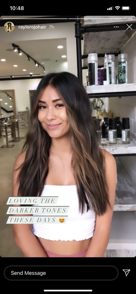 Asian Hair Highlights, Balayage Asian Hair, Dark Brunette Balayage, Asian Long Hair, Two Color Hair, Long Hair Highlights, Black Hair Balayage, Hair Color Underneath, Texas Roadhouse