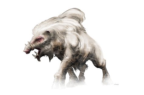 An Arctic Pig, Midhat Kapetanovic on ArtStation at https://www.artstation.com/artwork/VxkyR Pig Character Design Concept Art, Pig Fantasy Art, Pig Monster Art, Wild Pig Illustration, Hippopotamus Monster, Dnd Monsters, Game Master, Creature Concept Art, Creature Concept