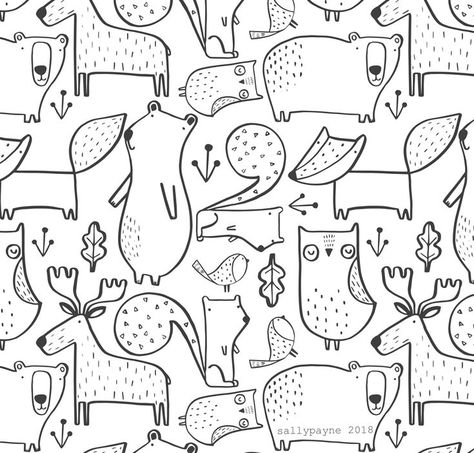 Surface Pattern Design - Sally Payne Sally Payne, Children Food, Autumn Craft, Kids Illustration, Drawing Pattern, Food Pack, Animal Doodles, Blog Pictures, Pack Design