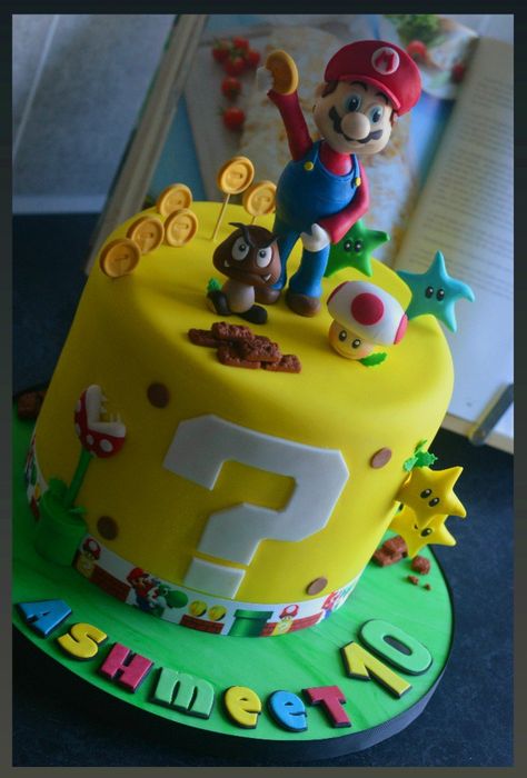 Mario Bowser Cake, Easy Super Mario Cake, Mario And Luigi Cake, Simple Mario Cake, Mario Cake Ideas, Super Mario Bros Movie Cake, Mario Birthday Party Cake Buttercream, Super Mario Bros Cake Buttercream, 2 Tier Mario Cake