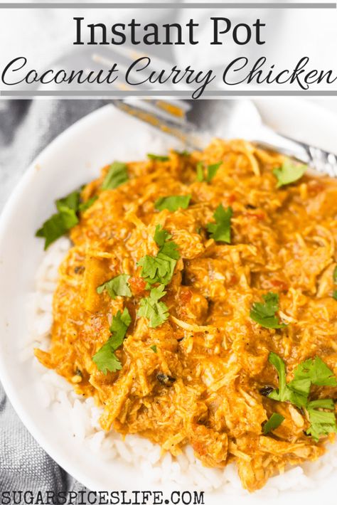 Instant Pot Coconut Curry Chicken, Coconut Curry Chicken Recipes, Coconut Milk Sauce, Instant Meals, Coconut Milk Chicken, Pot Food, Scd Recipes, Cooking Jasmine Rice, Coconut Chicken