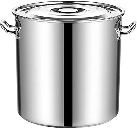 Stockpots Large Deep Stainless Steel Stock Pot Casserole Stockpot,Easy To Clean,Anti-overflow Bucket,Suitable For All Stove Tops (Color : Silver, Size : 35cm×35cm) Stew Soup, Steel Bucket, Induction Stove, Cookware Set Stainless Steel, Stainless Steel Cookware, Electric Stove, Cookware Sets, Stock Pot, Cooking Pot