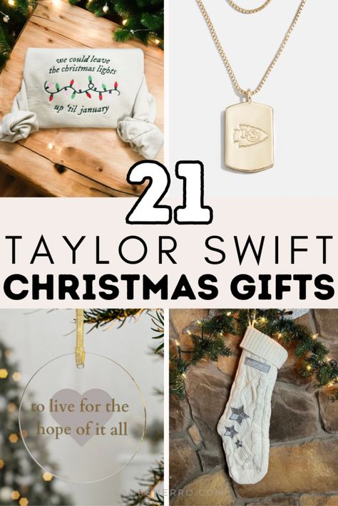 21 Taylor Swift Christmas Gifts | Lauren Erro Taylor Swift Christmas Presents, Taylor Swift Christmas Gifts, 21 Gift Ideas, Gifts For Swifties, Taylor Swift Gifts, Taylor Swift Christmas, Interactive Gifts, Best Friend Christmas Gifts, Pink Christmas Decorations