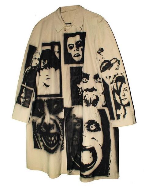 ‘’faces of horror’’ trench coat by plagueround Diy Vetement, Mode Vintage, Mode Inspiration, Dream Clothes, Looks Vintage, Diy Fashion, Diy Clothes, Custom Clothes, Aesthetic Clothes