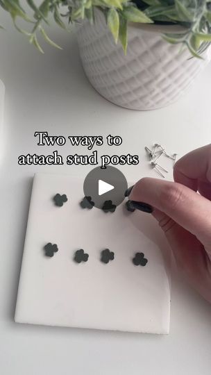 1.1K views · 50 reactions | Yes St. Patrick’s Day was two weeks ago but I’m not going to waste a good reel! Let’s talk attaching earring posts:

First step is to use a tiny drop of super glue to secure the post. Next you can use either resin or liquid clay to seal it! 

Liquid Clay: add a small drop, place your post and spread out the clay so it covers the entire back of the earring. Bake again for 15 mins at 275 degrees Fahrenheit. 

Resin: add enough resin to spread across the back of the earring and then cure under a UV light, I cure for 30 minutes. Make sure you are always wearing your protective gear! 

Which way do you like best? Let me know in the comments! 

#polymerclay #polymerclayearrings #classicalclayco #claymade #earringposts #clayjewelry #makertips #claytips #polymerclaytric Liquid Clay, Protective Gear, Earring Posts, Super Glue, 1k Views, Uv Light, Art Jewelry, Clay Art, Clay Jewelry