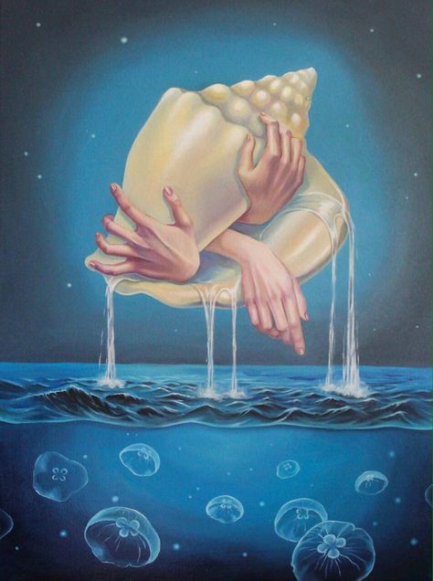 Water Is Life, Surealism Art, Pearl Paint, Art Major, She Sells Seashells, Oyster Pearl, Japan Culture, Shell Art, Sacred Art