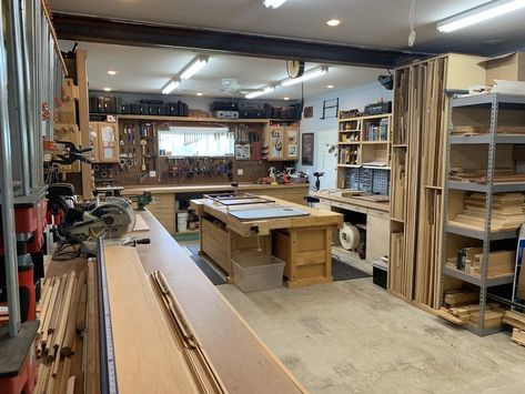 WoodScrap's Workshop | LumberJocks Woodworking Forum Woodworking Workshop Layout, Garage Workbench Plans, Workshop Cabinets, Workshop Layout, Garage Organization Diy, Tool Storage Diy, Workshop Design, Garage Work Bench, Shop Storage