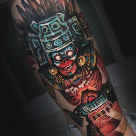 Aztec Tattoos Sleeve, Aztec Tattoos, Aztec Tattoo Designs, Cross Tattoo For Men, Bull Tattoos, Aztec Tattoo, Back Tattoos For Guys, Tattoo Desings, Cross Tattoo