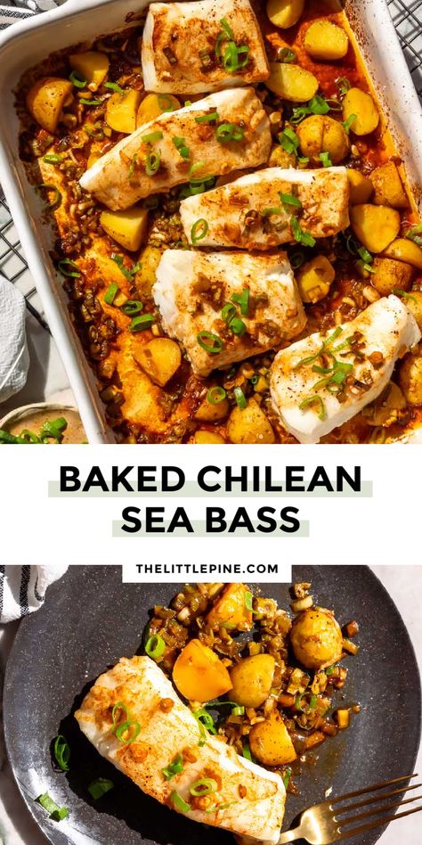 Poached Sea Bass Recipes, Sea Bass Recipes Baked, Cooking Sea Bass, Chilean Sea Bass Recipe, Bass Recipes, Sea Bass Recipe, Baked Sea Bass, Low Carb Sushi, Bass Recipe