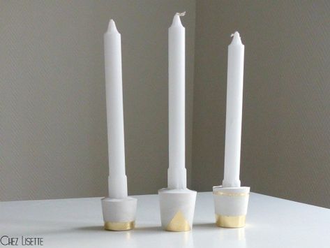 DIY bougeoir en plâtre - Vos bougies sur un piédestal Noel Diy, Taper Candle, Wedding Day, Candles