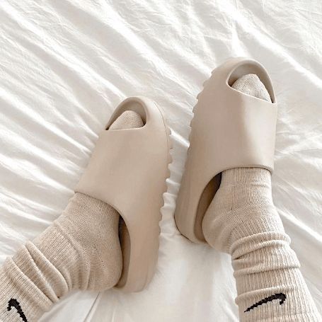 Slides, Slippers, Spa, Socks, For Women, Bed, White, Design