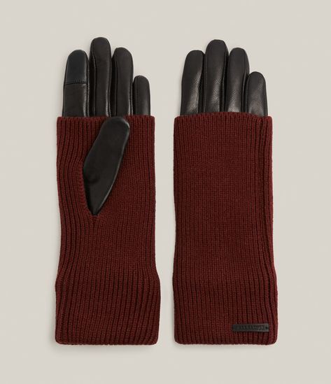 Red Scare, October Fashion, Red Gloves, Black Leather Gloves, Walk In Wardrobe, Women's Hats, Sheep Leather, 2023 Collection, Autumn Outfit