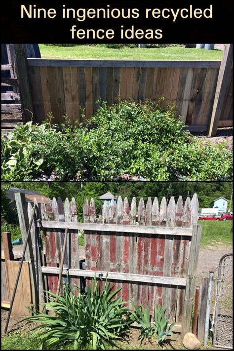 Nine ingenious recycled fence ideas Build a new fence out of recycled materials with this project. Fence From Recycled Materials, Allotment Fence Ideas, Unusual Fence Ideas, Reuse Fence Boards, Old Fence Board Projects, Repurposed Fence Panels, Fence Alternatives, Upcycled Fence, Wood Pallet Fence