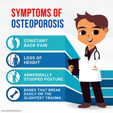 The 4 Most Common Symptoms Of Osteoporosis | Daily Infographic Osteoporosis Symptoms, Middle Back Pain, Learn Something New Everyday, Upper Back Pain, Muscle Weakness, Bone Loss, Muscle Strain, Bone Density, How To Be Likeable