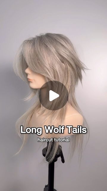 Gilad | Hair Video Education on Instagram: "Long Wolf Tails haircut 🐺 This video shows step-by-step how to create disconnected layers on longer lengths for a Long Wolf Tail Style.  It’s kind of looks like a short wolfcut but if you added extensions.  Very anime main character vibes.  What other haircuts are you trying to see? Also could it give Felix long hair vibes? 😅  Styled with @kenraprofessional Blow Dry Spray, Volume Mousse and Dry Texture Spray 🔥   #haircut #wolfcut #hairtutorial #animehair #haircuttutorial #haircutting #haircuttransformation #nychairstylist #althair #hairtransformation #hairtutorials #kenraprofessional #hairvideos" Wolf Haircut For Short Hair, Long Wolf Tails Haircut, Long Wolf Tail Haircut, Wolf Cut Hair Long Tutorial, Wolf Cut Tutorial Long Hair, How To Do Wolf Cut Hair, Disconnected Layers Long Hair, How To Cut A Wolf Cut, Long Haircut 2024