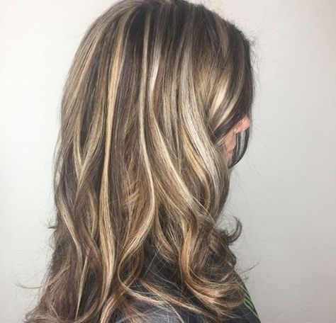 Brown Hair With Chunky Blonde, Slicing Highlights, Blonde And Auburn Highlights, Chunky Blonde Highlights, Hair Color Blonde Highlights, Auburn Highlights, Chunky Highlights, Hair Highlights And Lowlights, Brown Hair With Blonde Highlights