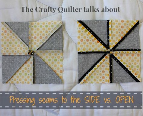 Let's talk: Pressing seams open vs. to the side - The Crafty Quilter Scalloped Quilt, Pinwheel Block, Quilt Border, Heart Quilt, Quilting For Beginners, Wall Quilts, Quilting Techniques, Quilting Tips, Quilting Tutorials