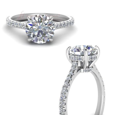 Expensive Wedding Rings, Cathedral Engagement Rings, Couple Wedding Rings, Round Engagement Rings, Simple Engagement Rings, Classic Engagement Rings, Engagement Rings Round, Round Diamond Engagement Rings, Hidden Halo