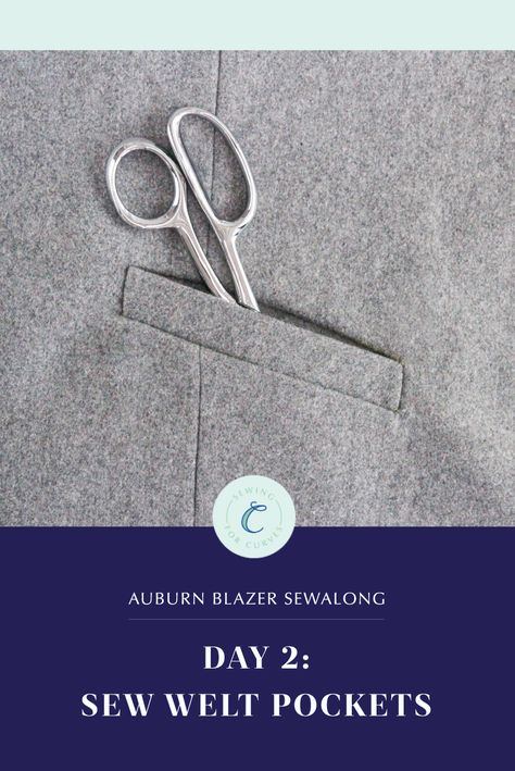 Learn how to sew welt pockets. The Cashmerette Auburn Blazer features sophisticated angled single welt pockets, and we show you how to sew them in this sewalong. Sewing Pockets, Blazer Pattern, Sewing Tutorials Clothes, Washable Markers, Ladder Stitch, Pocket Pattern, Clothes Sewing Patterns, Pocket Bag, How To Sew